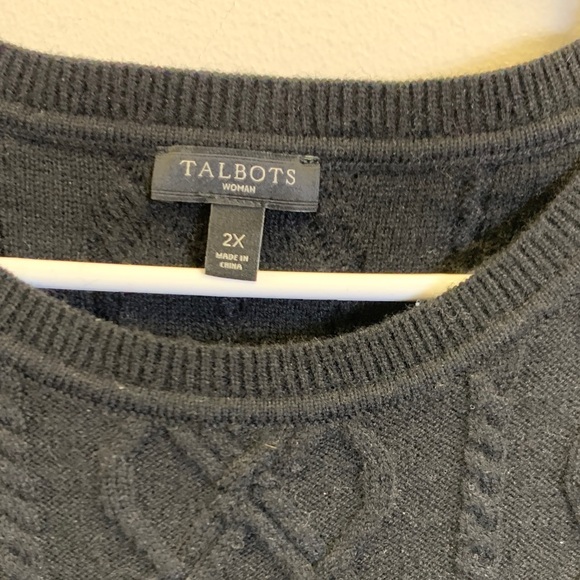 Talbots Black Cable Knit Sweater - Picture 2 of 4